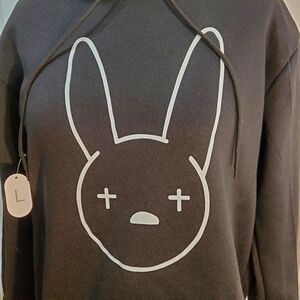 Bad Bunny Conejito Malo Unisex Black Hoodie New‎ Size L